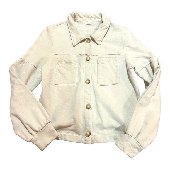Anthropologie T LA Melora Shacket 100% Cotton Sz M Natural - Picture 5 of 8